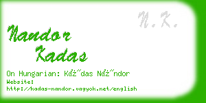 nandor kadas business card